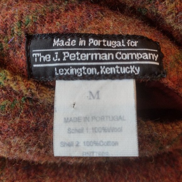 The J Peterman Co Women's Reversible Wool Corduroy Coat Size Medium Plaid Maroon - Picture 6 of 10